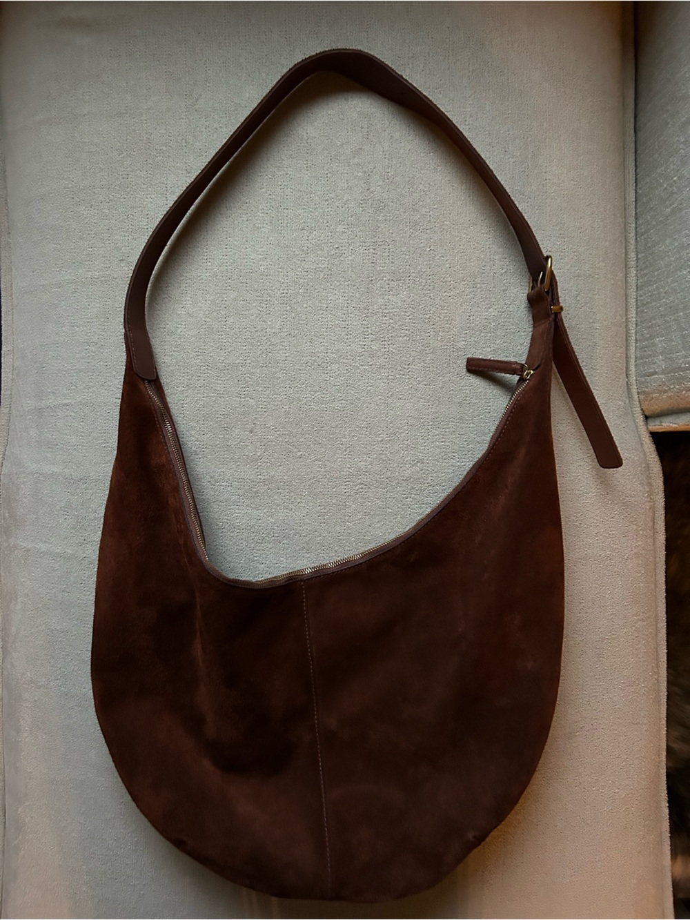 Madewell Mahogany Suede Essentials Slouch Hobo Bag